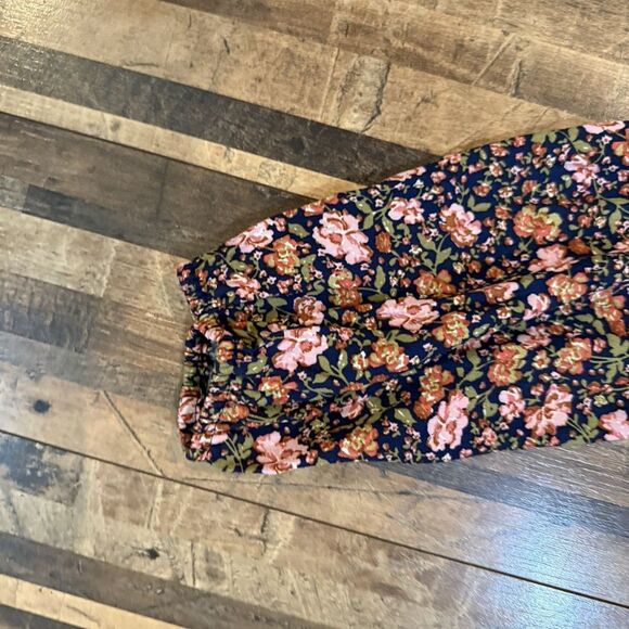 Elodie Floral Print Balloon Sleeve Blouse Navy Pink Romantic Top Size‎ L - Picture 5 of 8